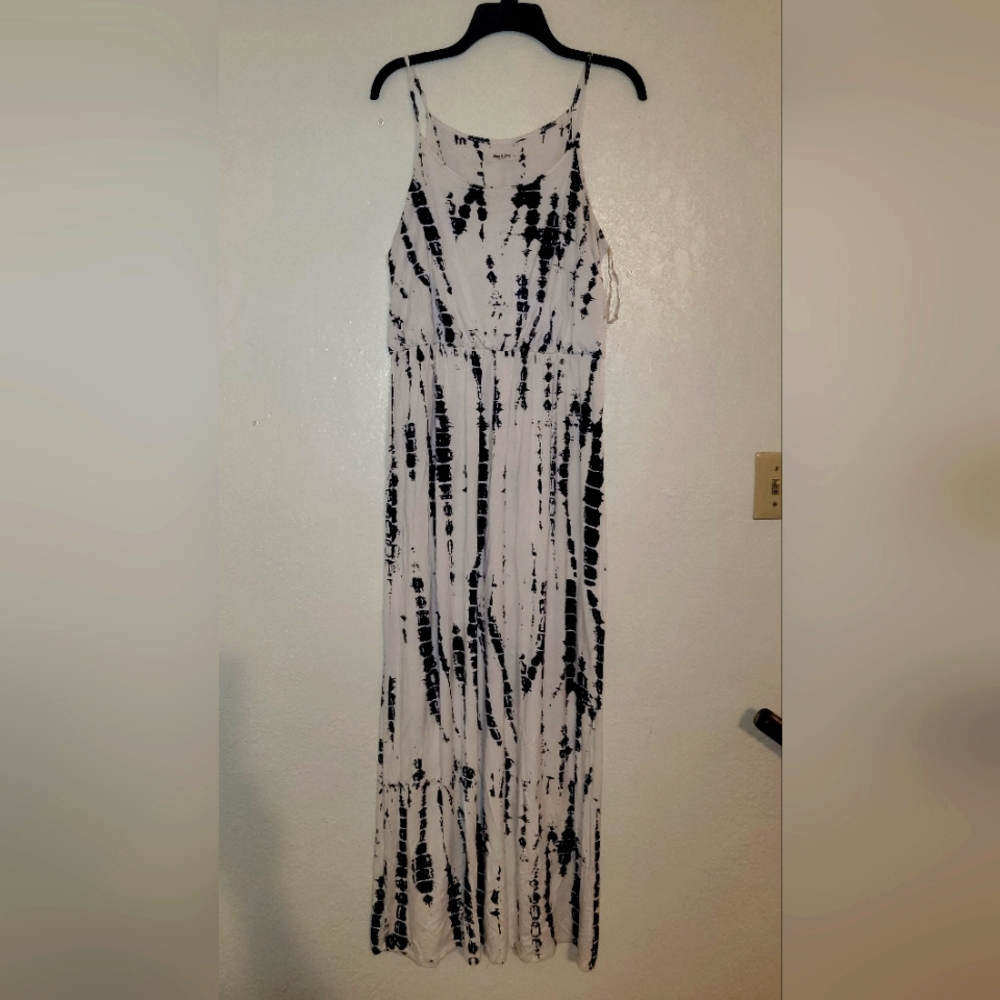 Purple white tye dye dress